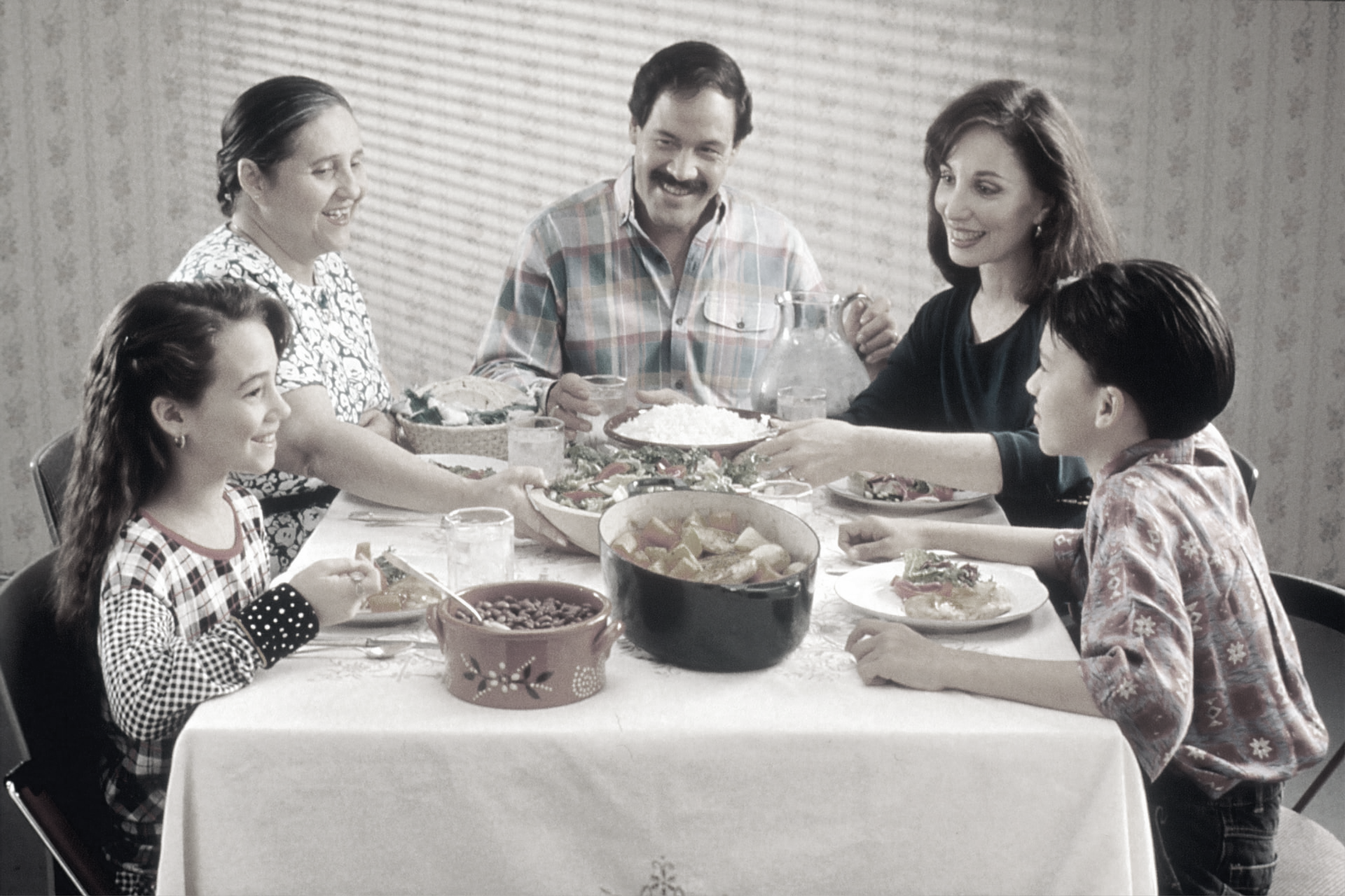 Image of people on a dining table